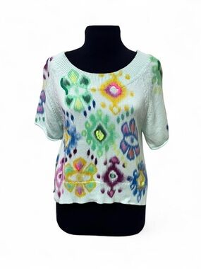 Anthropologie Spray Paint Mint Green Short Sleeve Sweater Top
